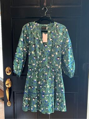 Sugarlips, Green Print Cinch Waist Mini Dress, NWT, Size Large